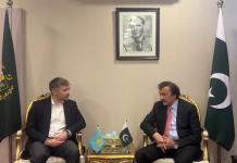 وزیرِ اعظم کے معاونِ خصوصی برائے صنعت و پیداوار ہارون اختر خان سے قازقستان کے سفیر کی ملاقات