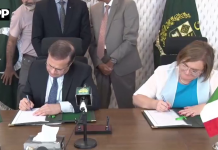حکومت پاکستان اور حکومتِ جمہوریہ اٹلی کے درمیان 20 ملین یورو (تقریباً 6.3 ارب پاکستانی روپے) کے رعایتی قرضے کے معاہدے پر دستخط