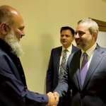 شام کے وزیر خارجہ اسعد حسن الشیبانی کا اعلیٰ سطحی وفد کے ہمراہ وزارت تجارت کا دورہ