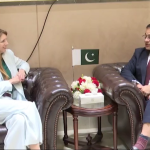 وفاقی وزیر اقتصادی امور احد چیمہ سے پاکستان میں برطانوی ہائی کمشنر جین میریٹ کی ملاقات