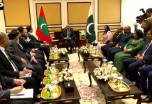 چیئرمین سینیٹ سید یوسف رضا گیلانی کی مالدیپ کے صدر ڈاکٹر محمد معیزو سے ملاقات، دوطرفہ تعلقات کے فروغ، تجارتی تعاون اور پارلیمانی سفارت کاری پر زور